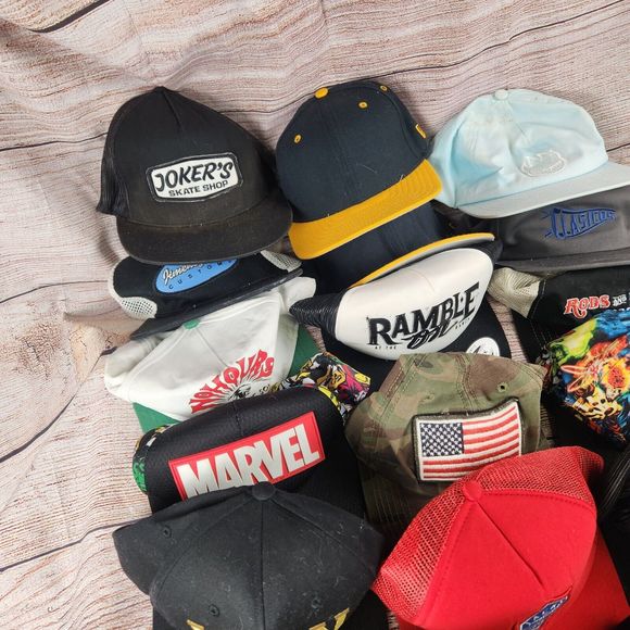 Huge Lot Of 18 Hats Caps Snapbacks Strapbacks Upcycling Hellraisers New Era - Picture 4 of 7